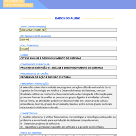 Projeto de Extensão II Análise e Desenvolvimento de Sistemas (ADS)
