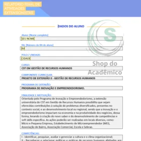 Projeto de Extensão II Gestão de Recursos Humanos
