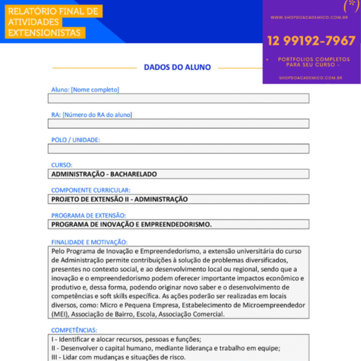 Projeto Extensão II Adminstração