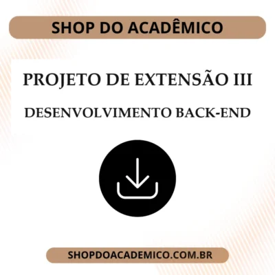 Projeto de Extensão III Desenvolvimento Back-end